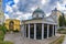 Pavilion of cold mineral water - Cross spring in the small west Bohemian spa town Marianske Lazne Marienbad - Czech Republic