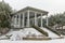 Pavilion with columns in winter park