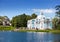 Pavilion Grotto on the bank of the Big pond of Catherine Park. Pushkin (Tsarskoye Selo). Petersburg