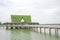 Pavilion on lake or pond or swamp of Bueng See Fai, Phichit, Thailand.