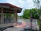 Pavilion mid water are resting point,Surrounded by nature,Beautiful white clouds sky,At Sri Nakhon Khuean Khan Park and Botanical