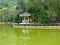 A pavilion near a lake