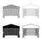 Pavilion for shopping Business tent Marquee for advertising icon outline set black grey color vector illustration flat style image