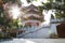 Pavilion with sunlight and flare in Yuanxuan Taoist Temple Guangzhou GuangDong, China