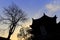 Pavilions silhouettes of xian huajue lane great mosque