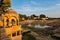 Pavillion at Amar Sagar lake, Jaisalmer, Rajasthan, India