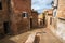 Paving stone streets in Capdepera with its traditional stone houses