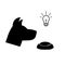 Pavlov`s dog icon on the white background. Vector illustration. Black and white