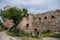 Pavlov, South Moravia, Czech Republic, 05 July 2021:  ruins of medieval stone Devicky or Girls` castles, St. Jacob`s Way, sunny