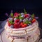 Pavlova with berry fruits