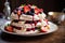 Pavlova cake berries kitchen. Generate Ai