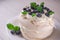 Pavlova cake topped with blueberries. Delicious dessert. Homemade meringues cookies.