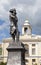 Pavlovsk. Monument to Emperor Paul I on the background of the Grand Palace.