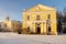 Pavlovsk Palace on a February evening. Pavlovsk, the vicinity of St. Petersburg. Russia