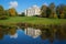 Pavlovsk Palace and its reflection sunny afternoon. Pavlovsk, Saint-Petersburg. Russia