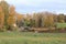 Pavlovsk park at autumn. Panorama