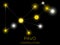 Pavo constellation. Bright yellow stars in the night sky. A cluster of stars in deep space, the universe. Vector illustration