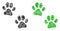 Paw Footprints Icon Botany Collage of Floral Elements