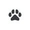 Paw icon. Paw shape. Animal footprint. Logo element. Animal foot print