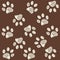 Paw print with brown colored background