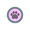 Paw print filled outline icon