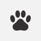 Paw print icon. Footprint of an animal - cat, dog, bear. Vector.