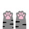 Paw print set. Kitten silhouette icon sign symbol. Cute cartoon kawaii legs. Dog pawprint. Pink footprint. Striped fur. White