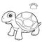 Paw print with turtle Coloring Pages vector