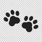 Paw print vector icon. Dog or cat pawprint illustration. Animal