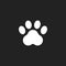 Paw print vector icon. Dog or cat pawprint illustration. Animal silhouette