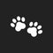 Paw print vector icon. Dog or cat pawprint illustration. Animal silhouette