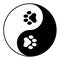 Paw print yin yang pet isolated