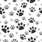 Paw prints seamless pattern