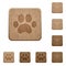 Paw prints wooden buttons