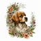 Paw-sitively Pretty Shabby Chic Dog with Flower Crown - Generative AI