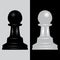 Pawn black and white chess piece vector illustration