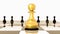 Pawn chess golden soldier one outstanding competitive advantage management - 3d rendering