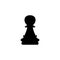 Pawn chess piece black sign icon. Vector illustration eps 10