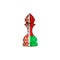 Pawn in the colors of the flag of Belarus. Isolated on a white background. Sport. Politics. Business