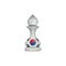 Pawn in the colors of the flag of Korea. Isolated on a white background. Sport. Politics. Business