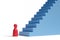 Pawn in front of an endless stairs. 3d illustration