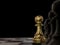 Pawn outstanding strategy front  golden gold black - 3d rendering