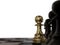 Pawn outstanding strategy front  golden gold black - 3d rendering