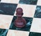 The pawn. Wooden chess piece