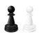 Pawns. Black and white chess pieces