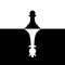 Pawns silhouette with queen ambition. Chess competition. Success business strategy. Vector illustration