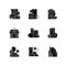 Pawnshop black glyph icons set on white space
