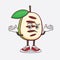 Pawpaw Fruit cartoon mascot character in comical grinning expression
