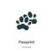 Pawprint vector icon on white background. Flat vector pawprint icon symbol sign from modern animals collection for mobile concept