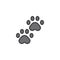 Pawprints filled outline icon